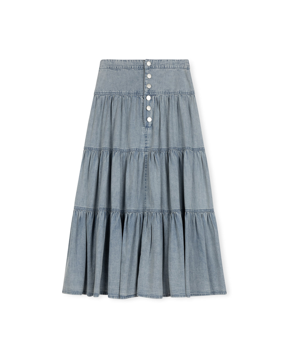 Tiered Button Skirt