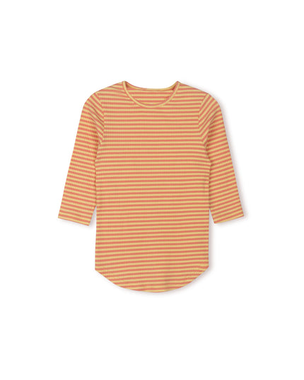 Striped Ribbed BAck Seam Tee