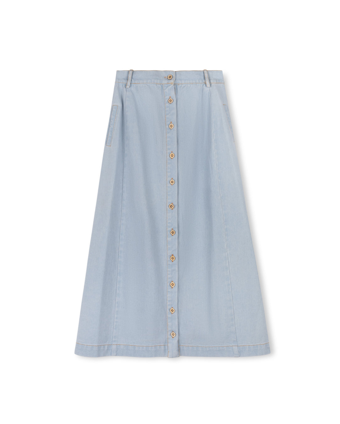 Haley Button Down Denim Maxi Skirt