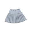 Low Cut Denim Pleated Skirt