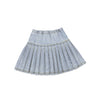 Low Cut Denim Pleated Skirt