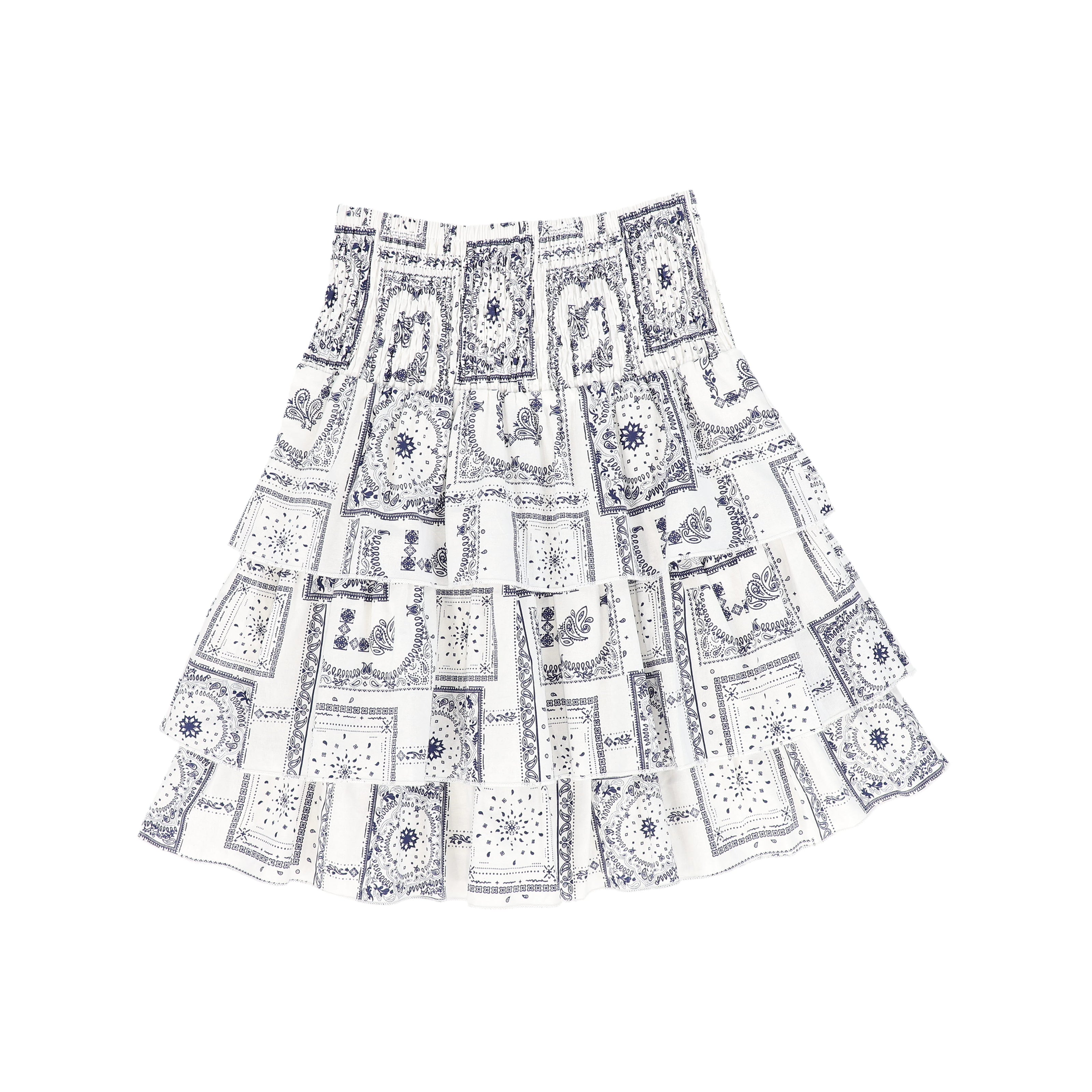 Handkerchief Print Layered Skirt