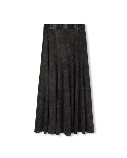 Mineral Wash Panel Midi Skirt