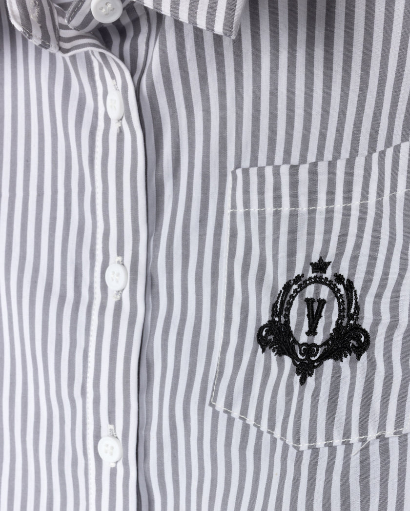 Striped Embroidered Emblem Shirt