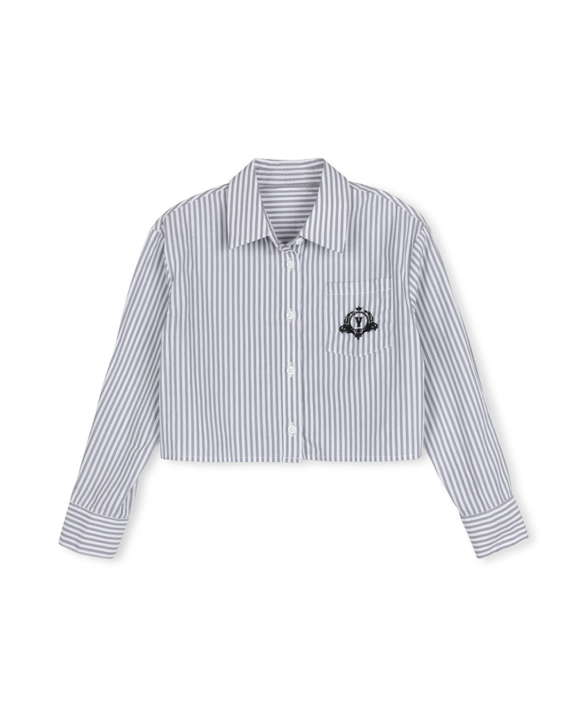 Striped Embroidered Emblem Shirt