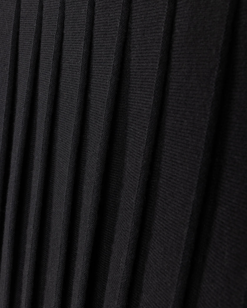 Detail Seam Top Knit Pleated Skirt