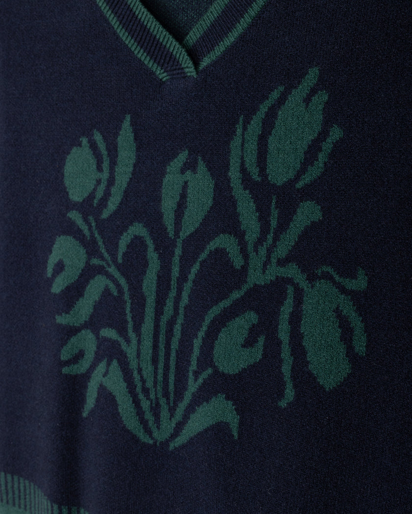 V-Neck Jacquard Sweater Vest