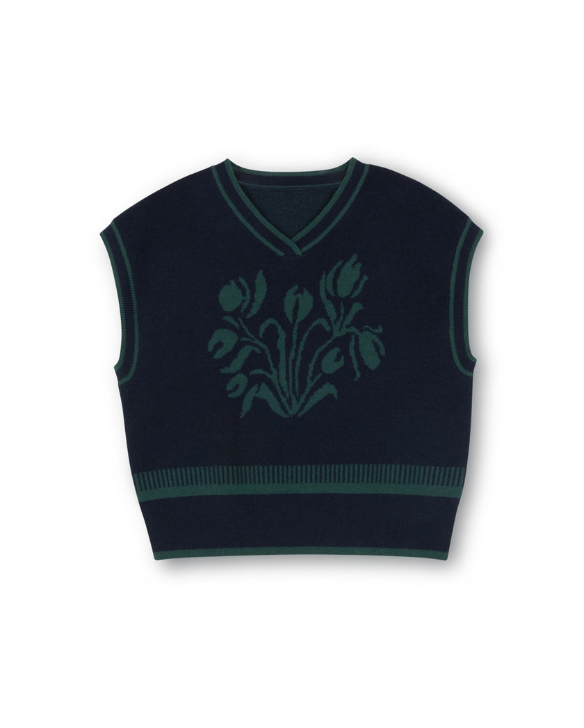 V-Neck Jacquard Sweater Vest