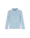 Light Blue Ruffle Collar Sweater