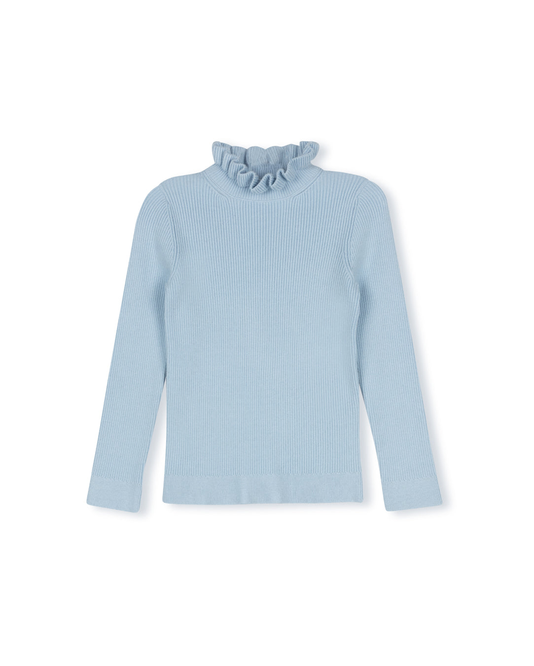 Light Blue Ruffle Collar Sweater