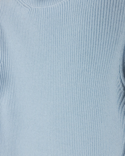 Light Blue Ruffle Collar Sweater