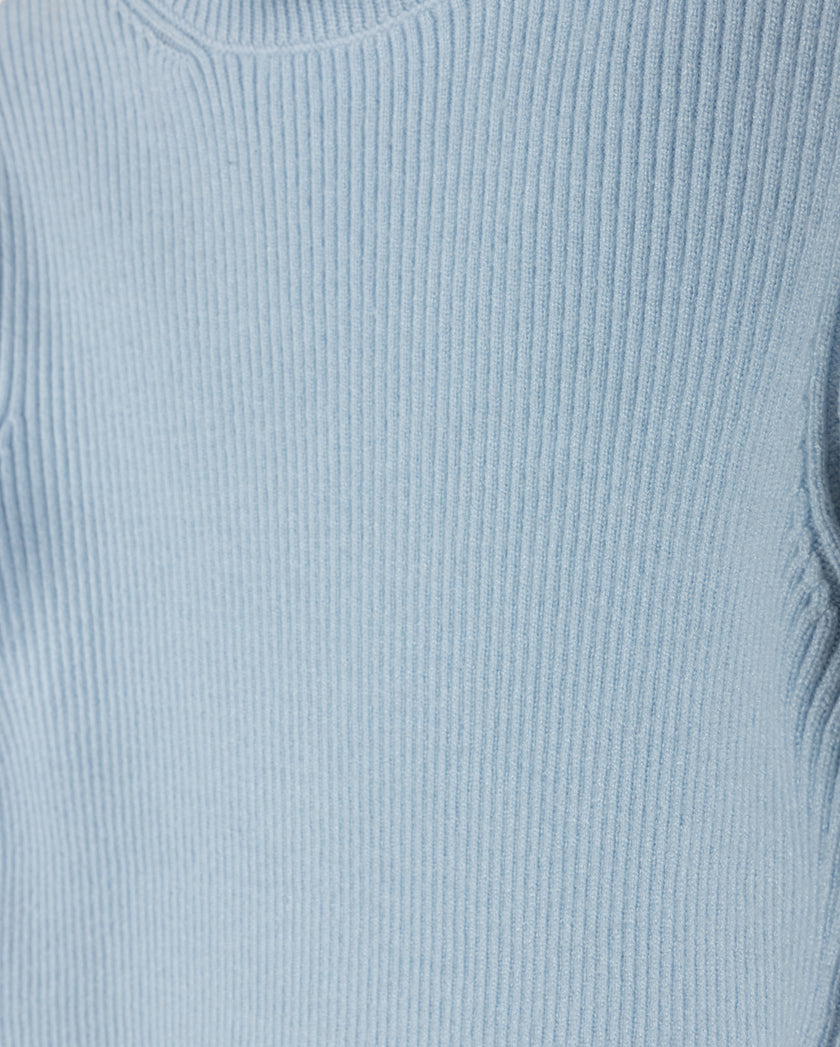 Light Blue Ruffle Collar Sweater