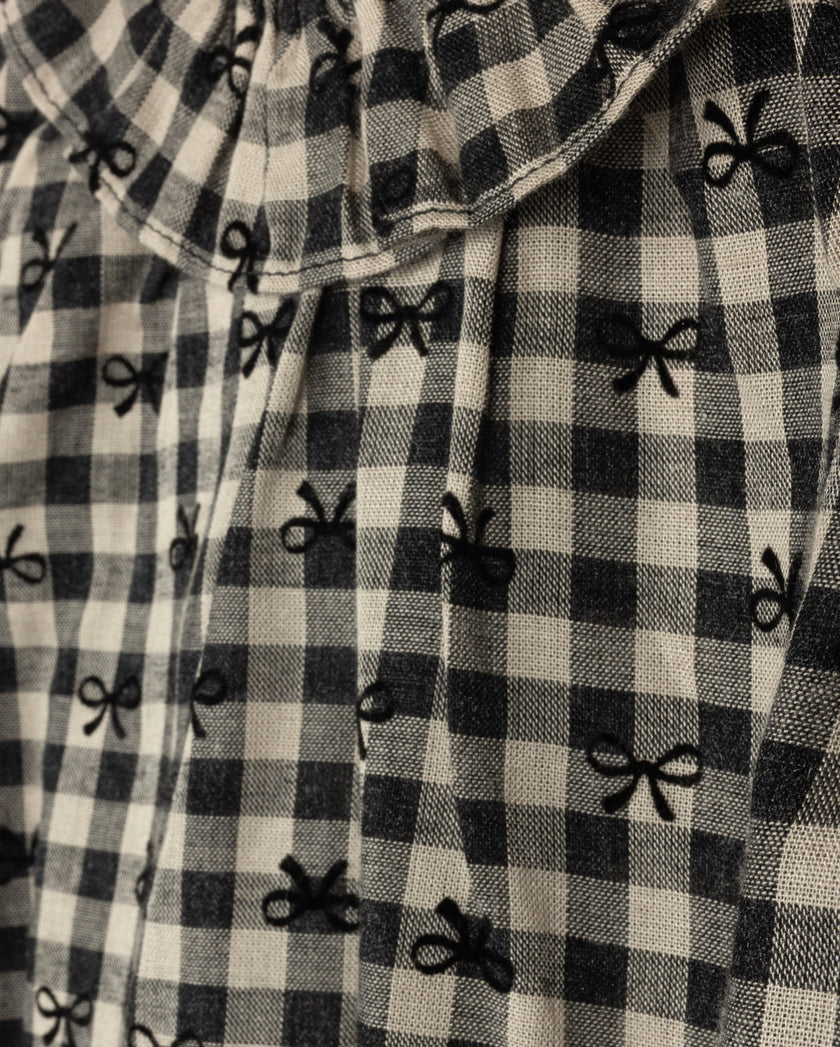 Sherry Checked and Bow Blouse