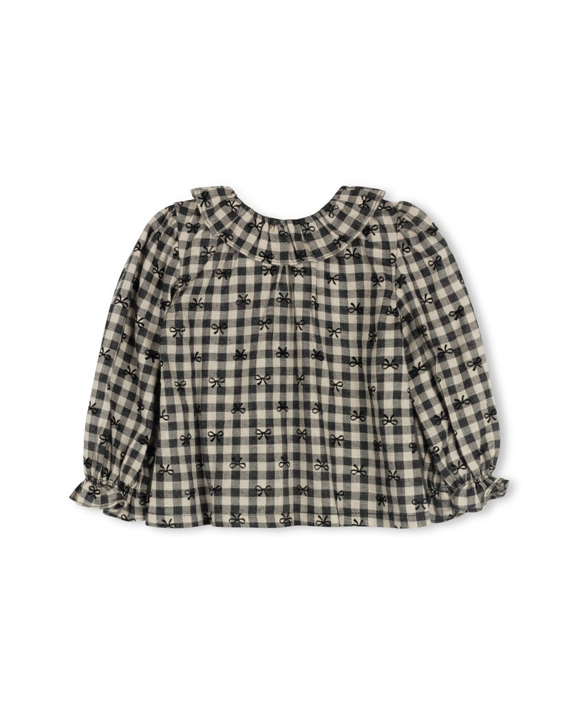 Sherry Checked and Bow Blouse