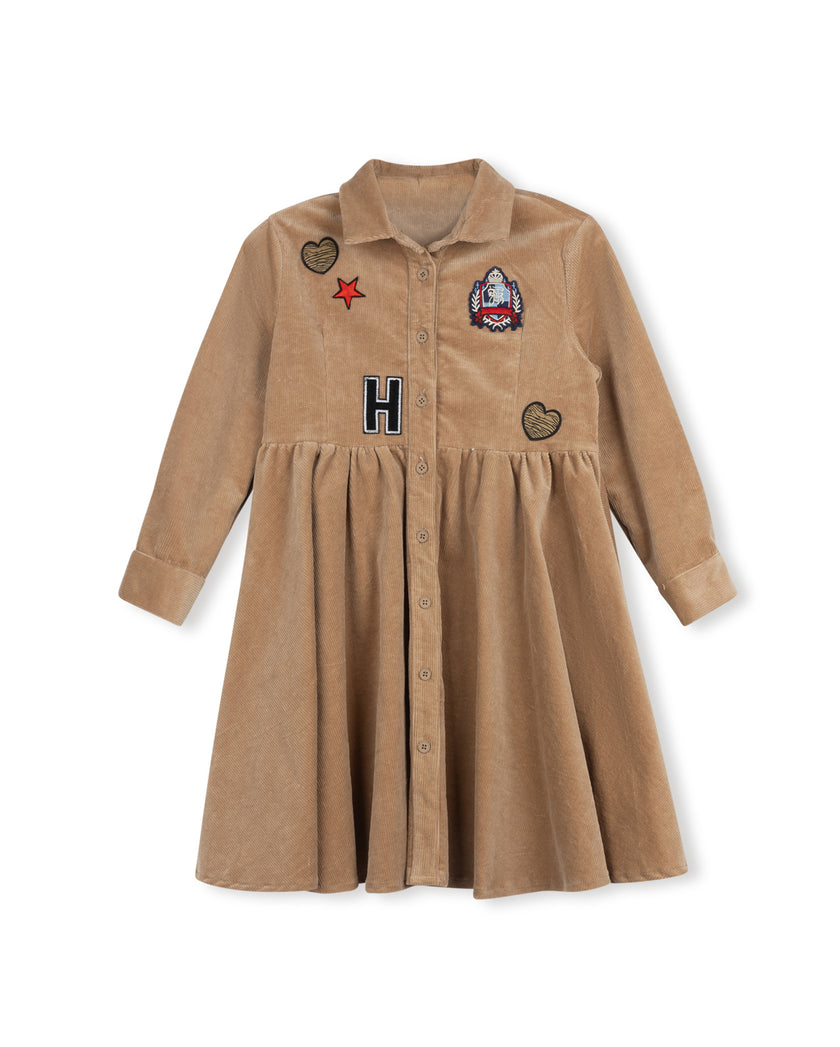 Corduroy Waisted Shirtdress
