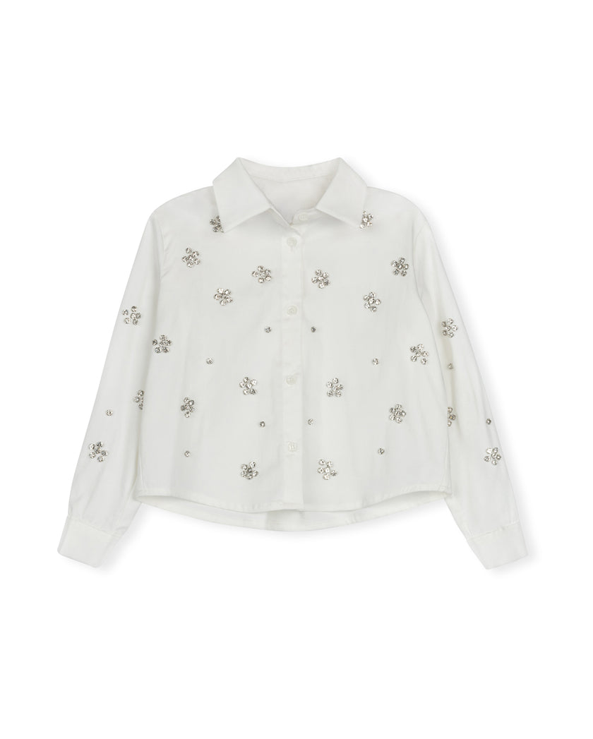 Poplin Blouse With Jewels