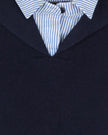Pinstriped Collared Sweater