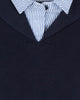 Pinstriped Collared Sweater