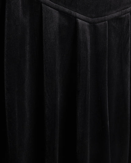 Velour V Waist Pleat Skirt