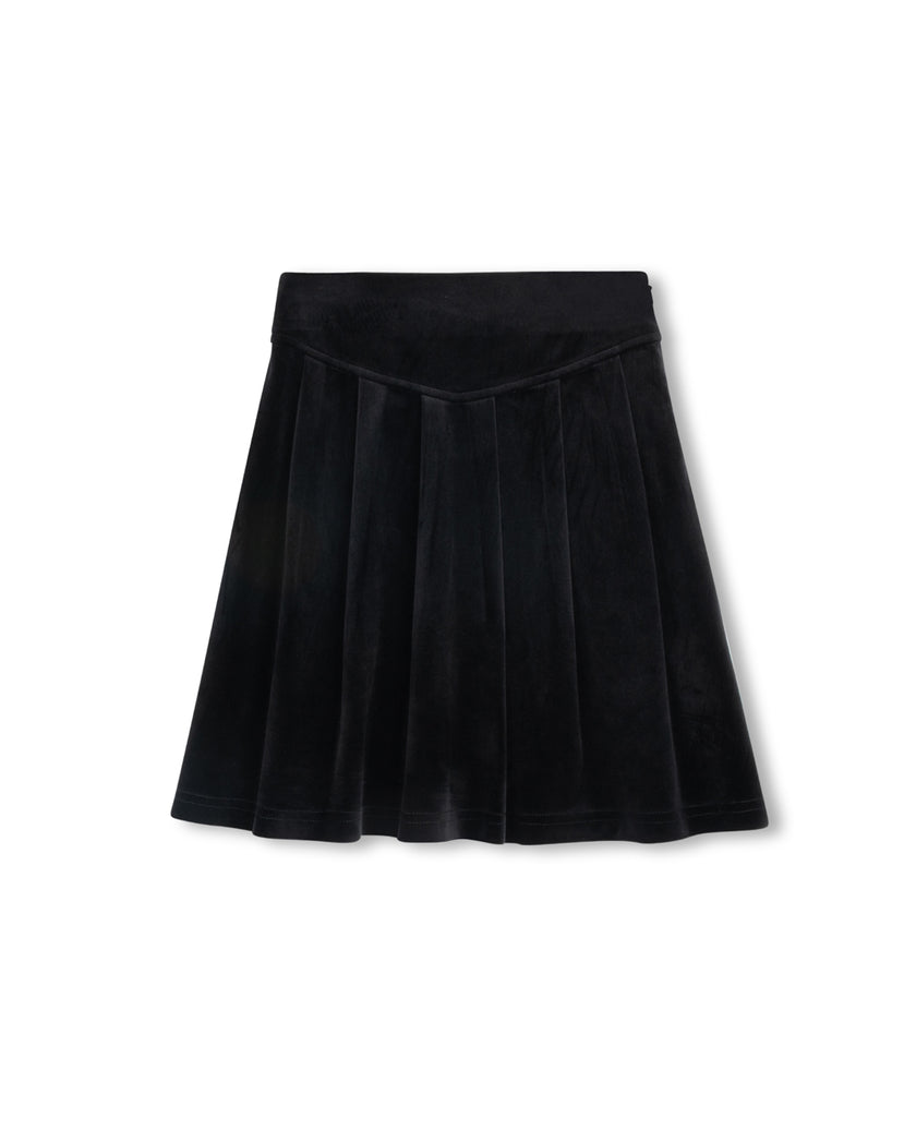 Velour V Waist Pleat Skirt