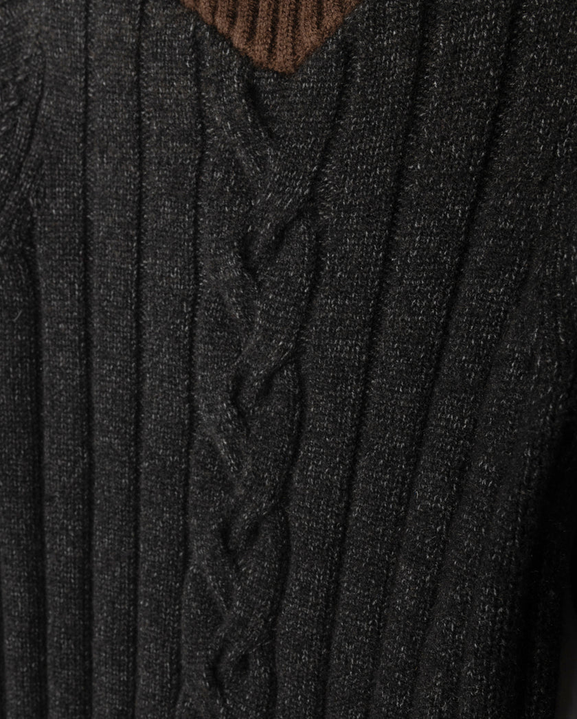 Thick Center Cable Knit Sweater