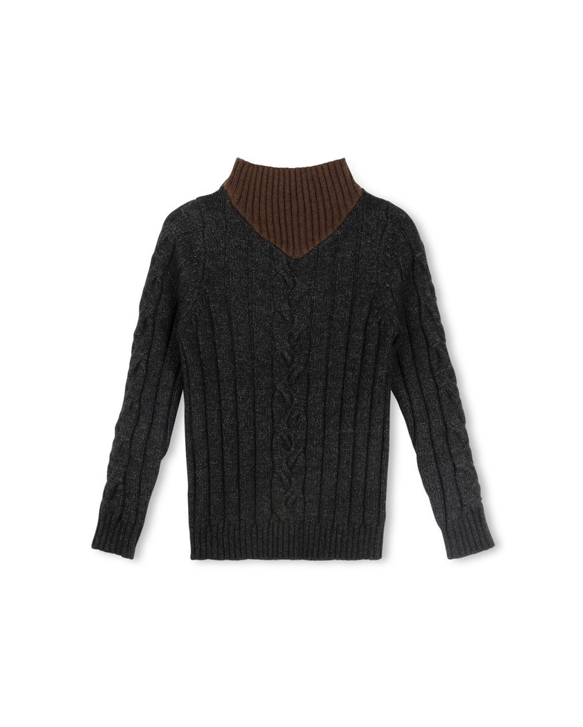 Thick Center Cable Knit Sweater