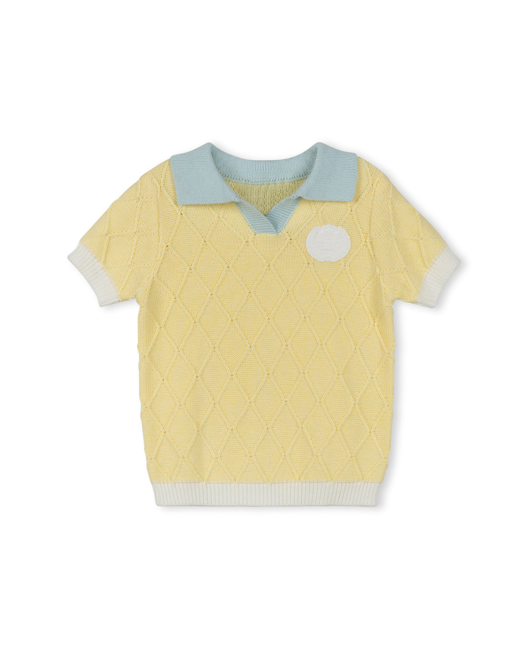 One Child Cindy Diamond Printed Collared Sweater