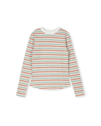 Vibe Multi Striped Ribbed T-Shirt