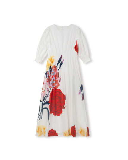 Minimal Big Floral Waisted Dress