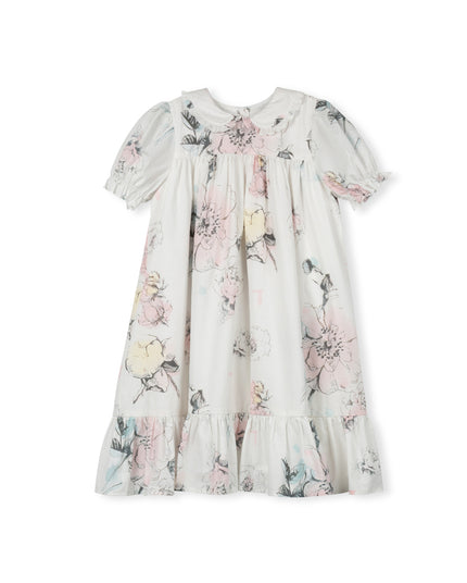 One Child Cindy Floral Printed Pastel Dress
