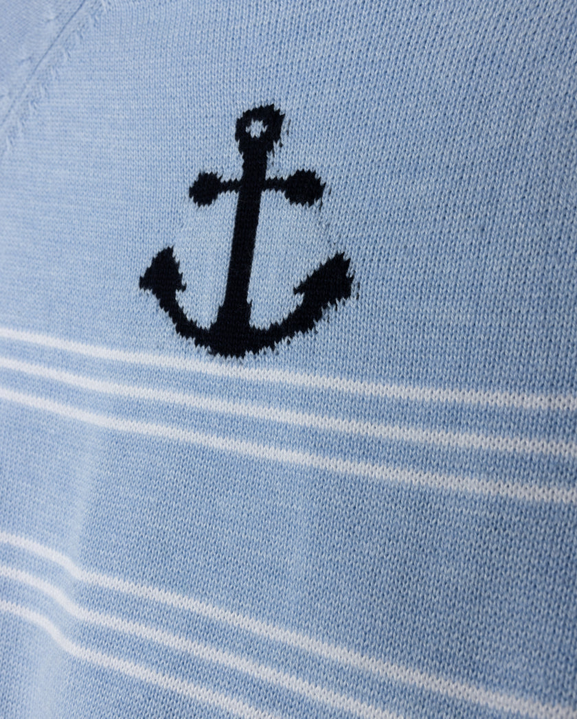 One Child Striped Anchor Knit Set