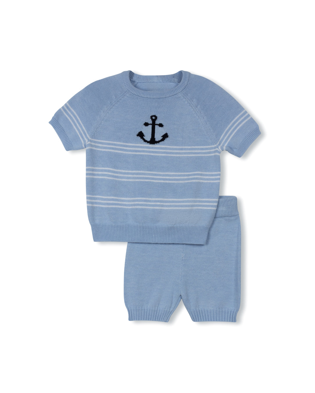 One Child Striped Anchor Knit Set