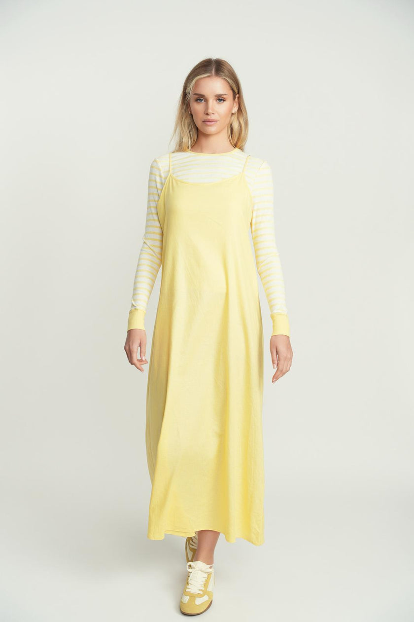 Point Linen A Line Slip Dress