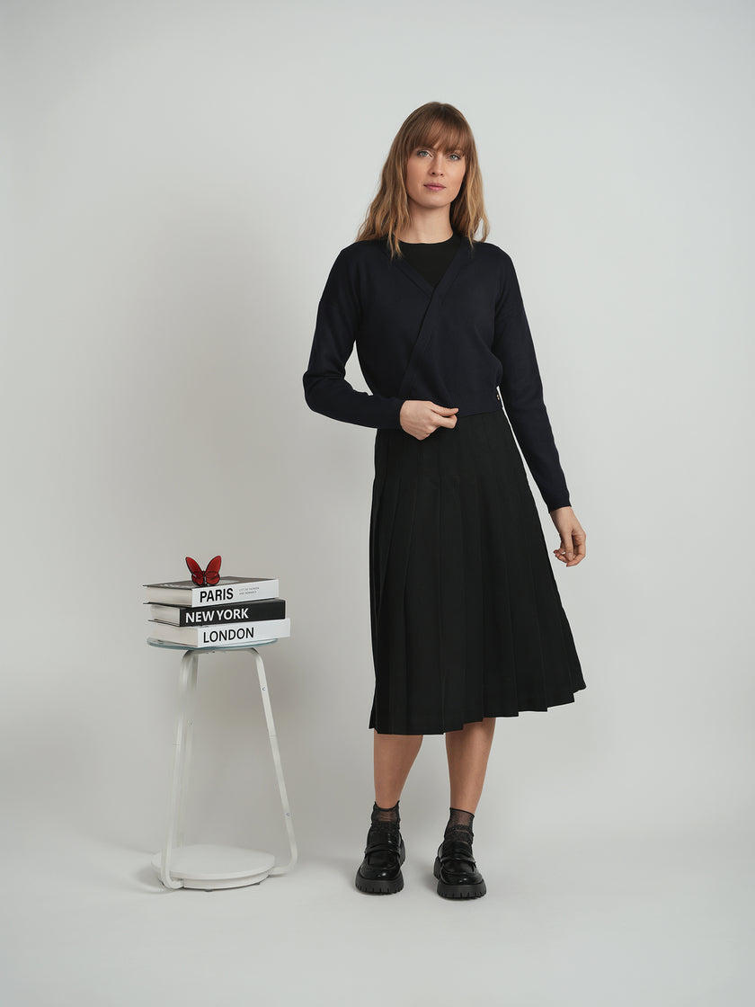 Cropeed Double Breasted Wrap Sweater