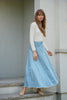 Denim A Line Fringe Skirt