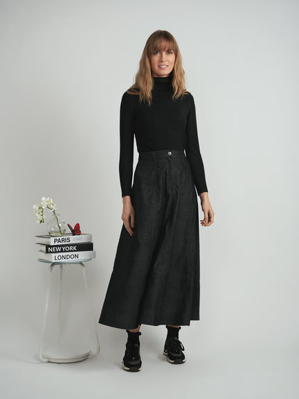 Maxi Twill A Line Skirt