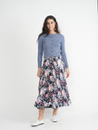 Accordian Printed Midi skirt