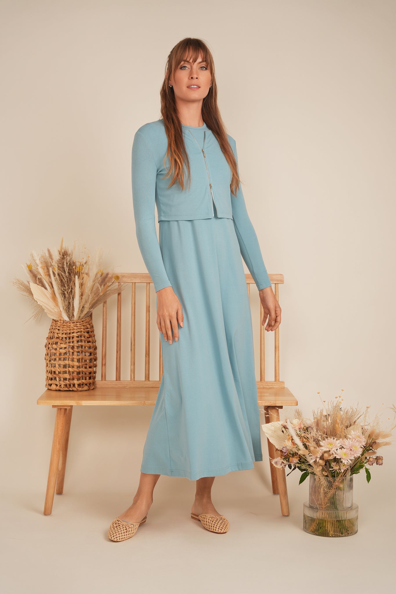 V Neck Maxi Jumper Dress