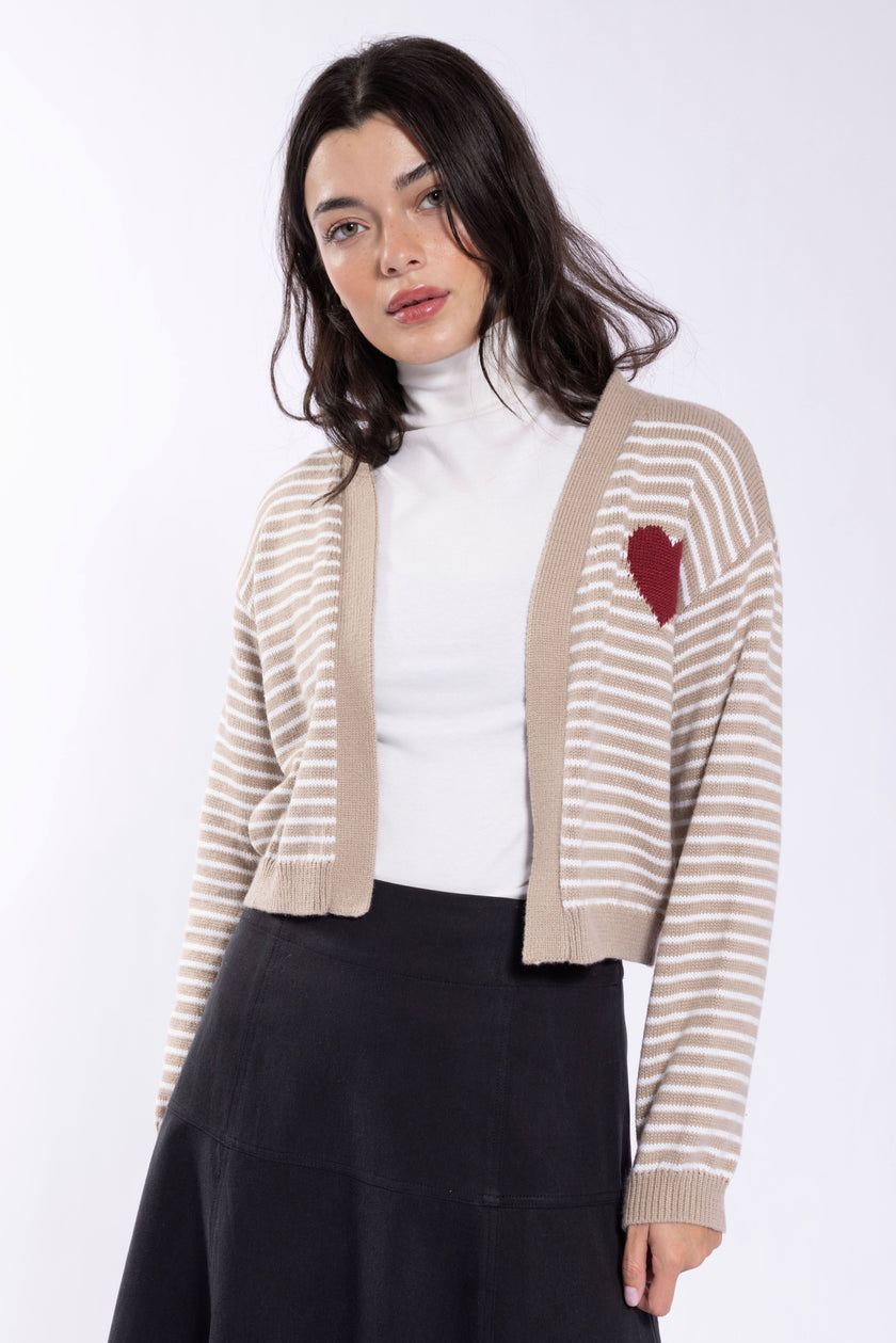 Striped Heart Bolero