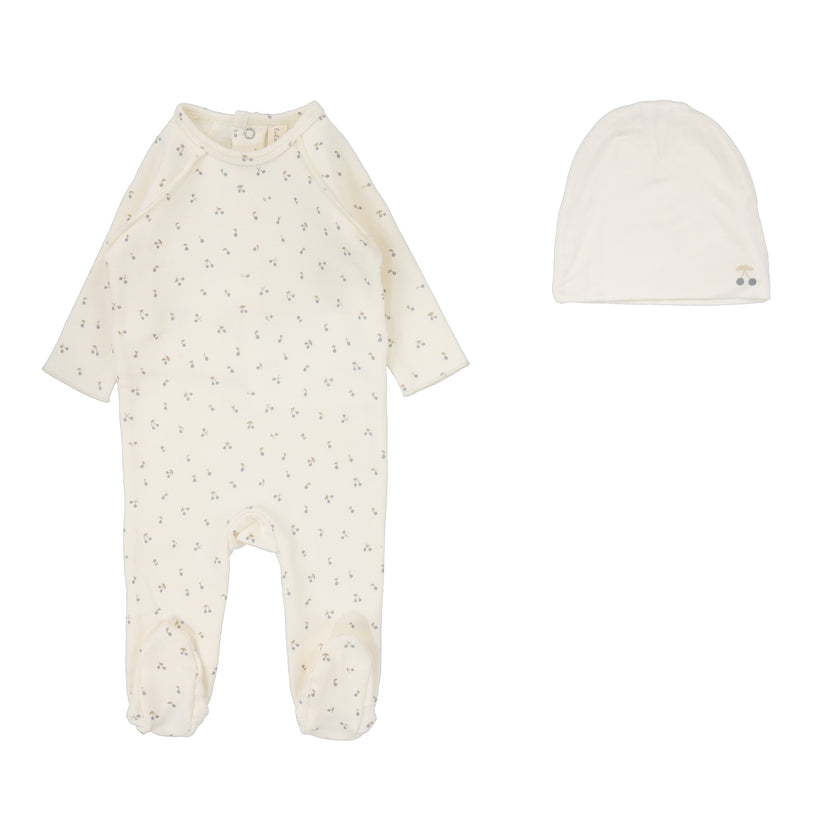 Cherry Print Footie Set