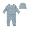 Center Print Velour Footie W Beanie