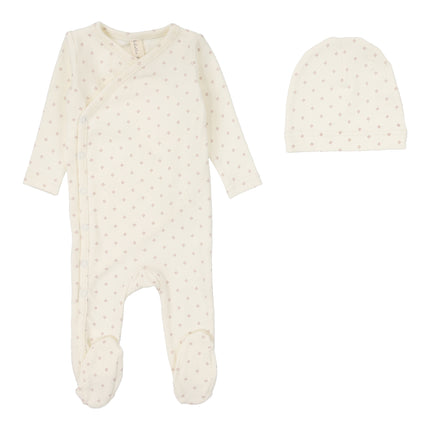 Dotty Knit Footie Set