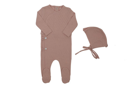 Dainty Pointelle Wrap Footie & Bonnet