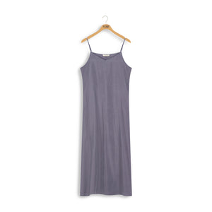 sueded a-line slip dress