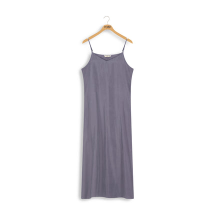 sueded a-line slip dress