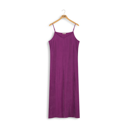 sueded a-line slip dress