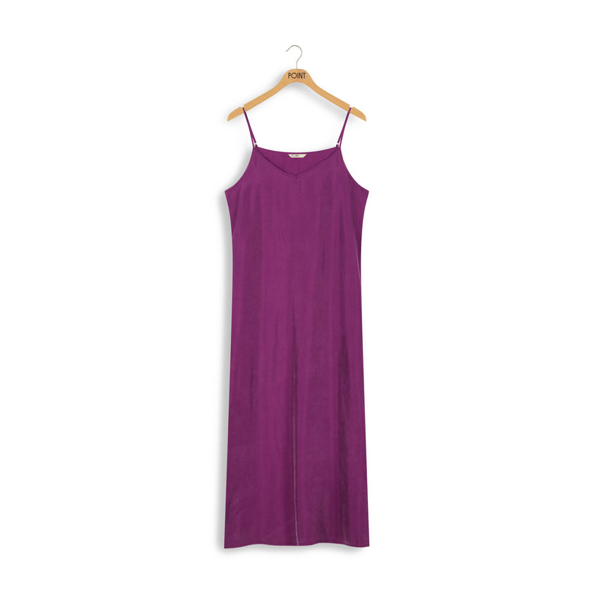 sueded a-line slip dress