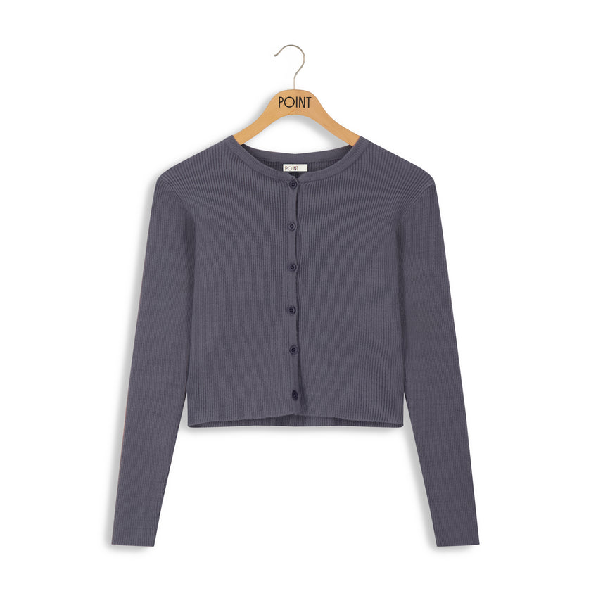 Point Ribbed Classic Cardi