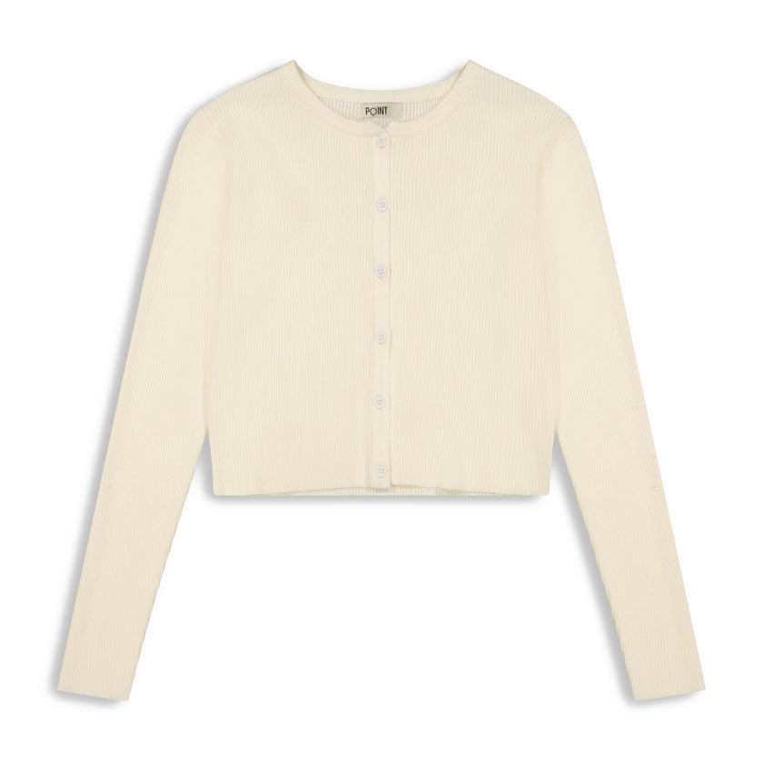 Point Ribbed Classic Cardi