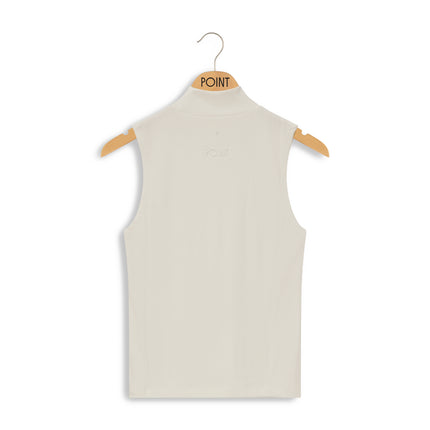 rib sleeveles mock neck